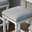 Tabouret de comptoir carré H 27 po, blanc, 1 pièce