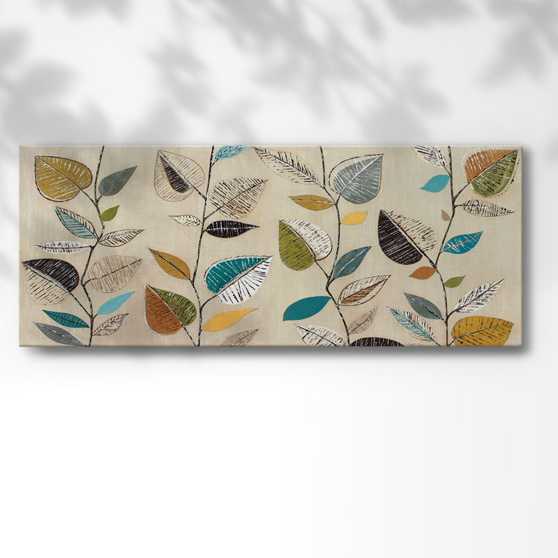 «Dancing Leaves III» sur toile, H 12 po x l 30 po x P 1,5 po