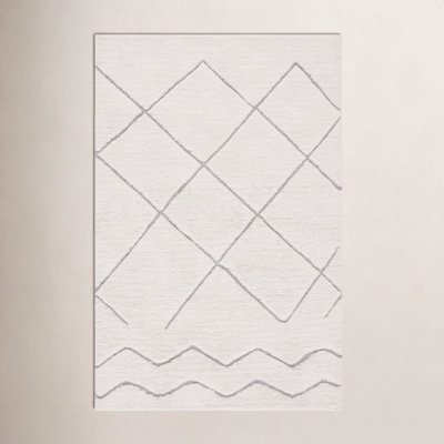 Henrie Ivory Gray Hand-Woven Geometric Rug