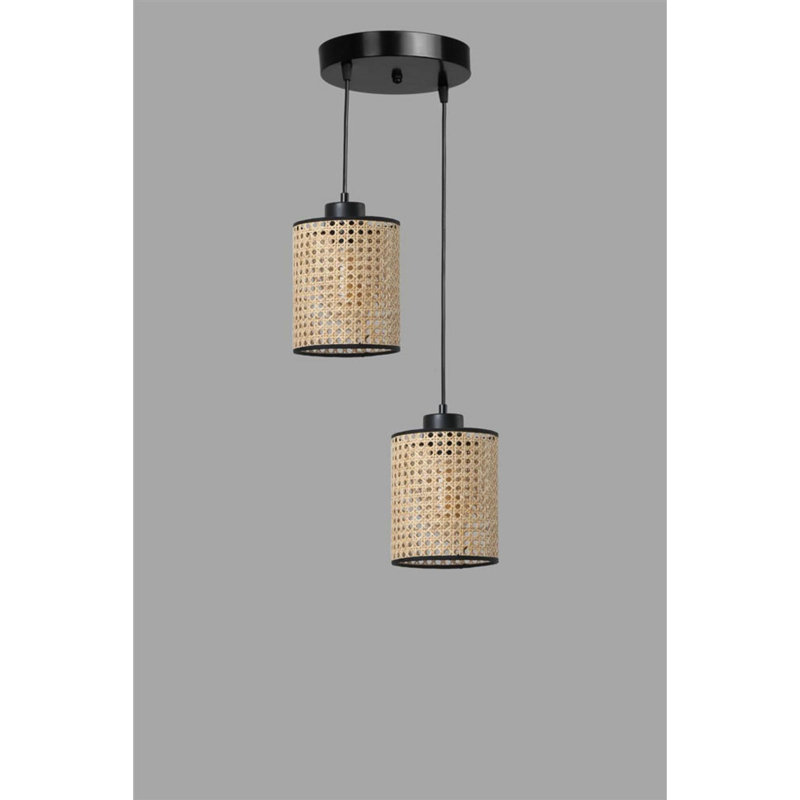 Amilie 2 - Light Rattan Drum Pendant