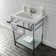 Ceramic Rectangular Console Bathroom Sink with Overflow