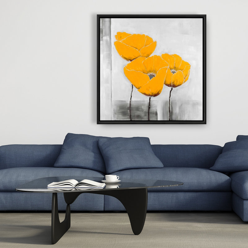 Trois fleurs jaunes - chambre à coucher à motif floral | Décoration intérieure