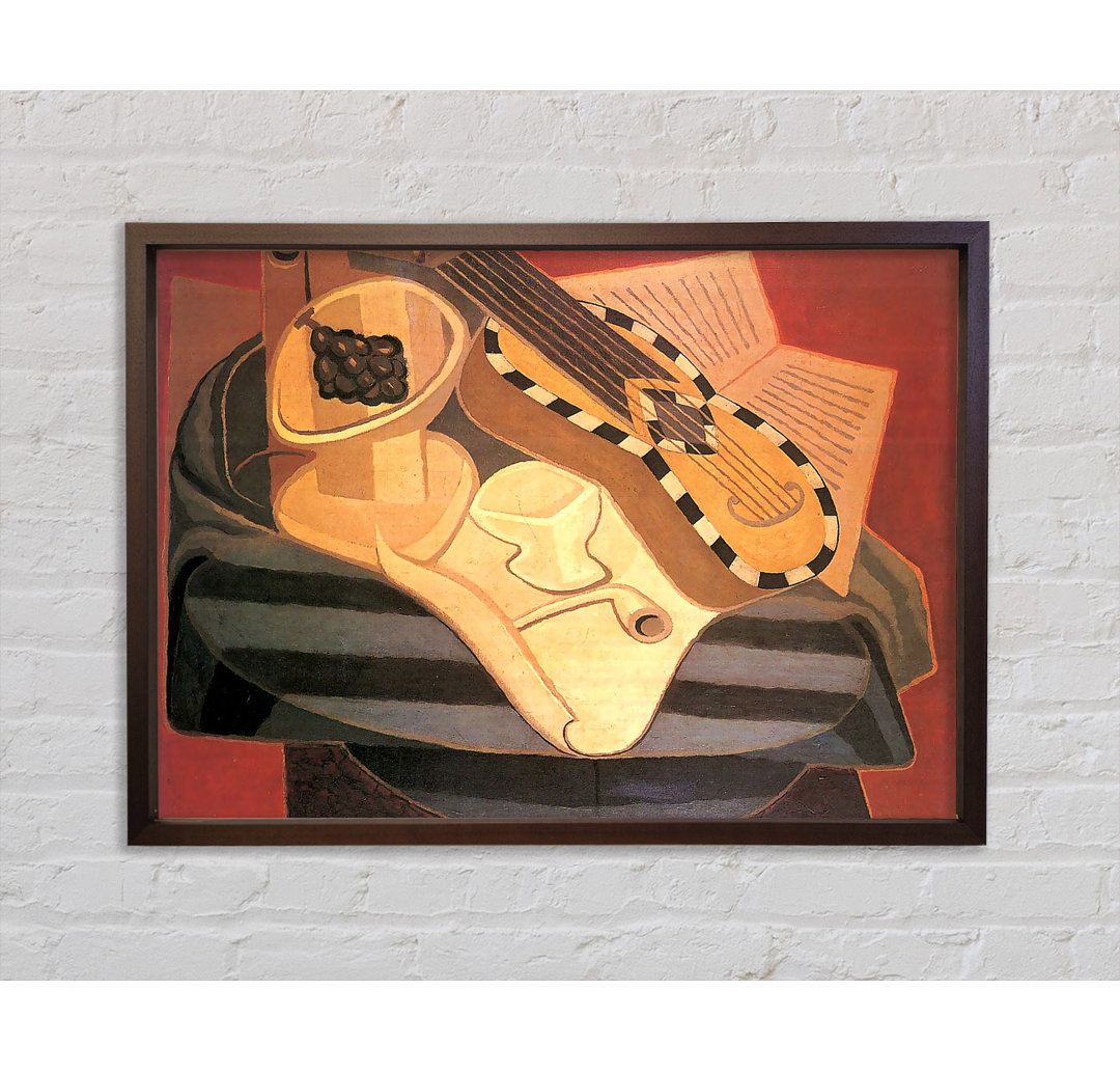 Gitarre mit Ornamenten von Juan Gris - Einzelbildrahmen Kunstdrucke auf Leinwand