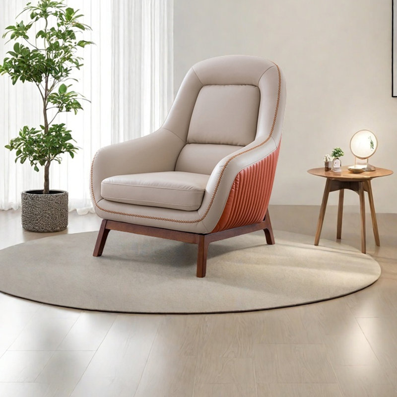 Chaises décontractées légères à rayures, Beige/Orange