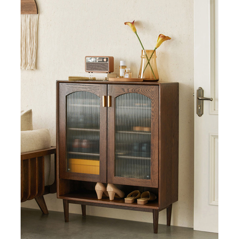 Nordic oak solid wood shoe cabinet