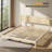 Solid Wood King  Bed Frame Platform Bedframe With Headboard Grille Style-289639609