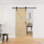 Porte de grange coulissante moderne de 84 po de hauteur | Surface apprêtable à peindre | Porte de garde-robe avec ensembles d'installation-117256344-62260197-59378300
