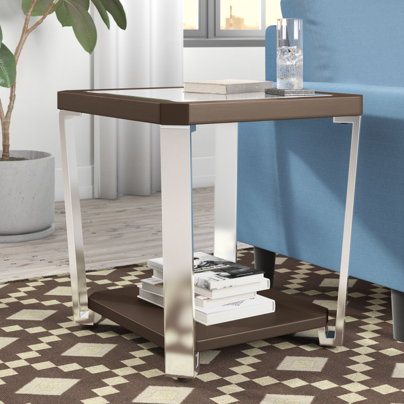 Cottingham Mirrored Glass Top End Table