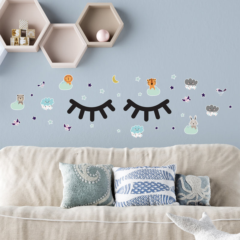 Sleepy Animals with Sleepy Eyes Wall Sticker