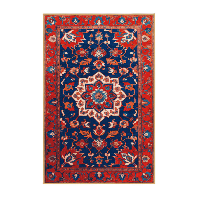 Tapis brun Tabriz lavable à la machine, Rectangulaire 2 pi x 3 pi
