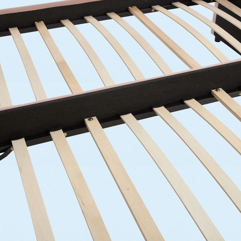 Pink Velvet Daybed, Sturdy Wooden Bed Frame, Pink