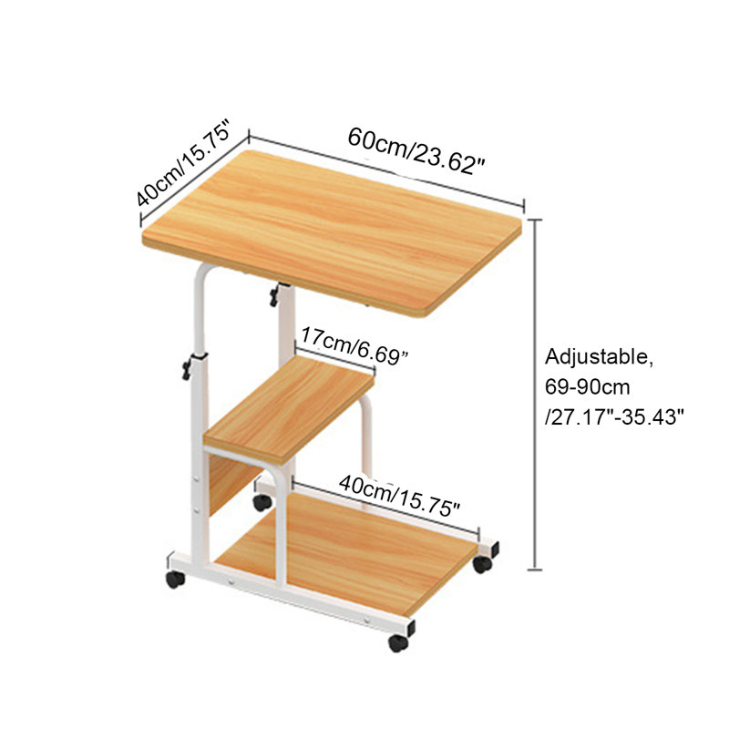 69 cm H x 60 cm W Laptop Cart, Brown