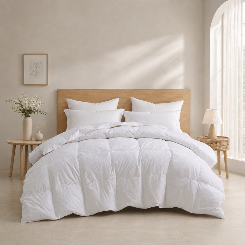Soft Down Feather Fiber Comforter for All Season Comfort, California King