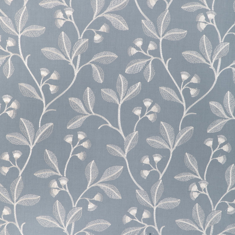 Iris Embroidery, Blue/White