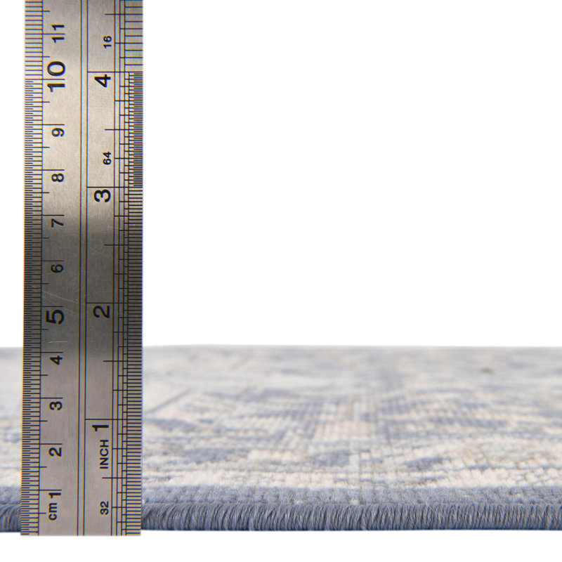 Tapis traditionnel bleu Matthei, Octogone 7 pi