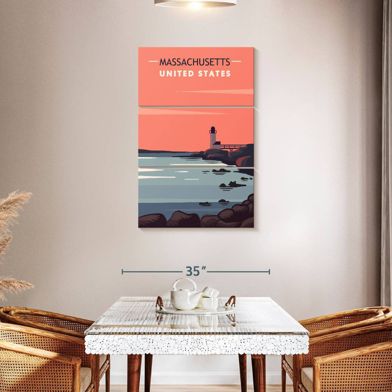 Massachusetts lighthouse poster Aletra