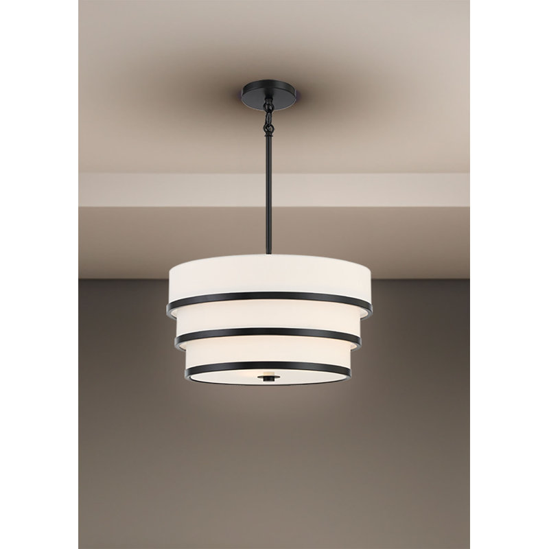 Luminaire suspendu tambour 3 lumières Arieonna