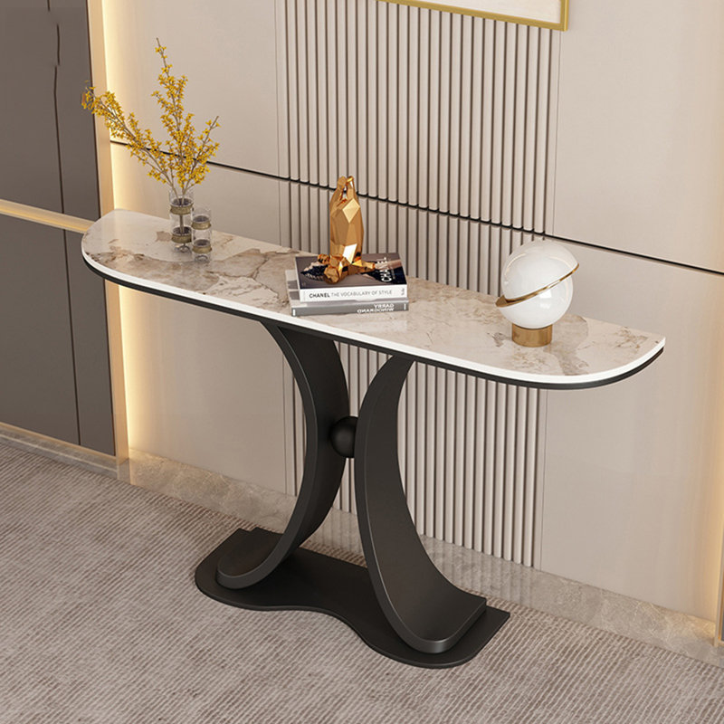 Plateforme de porche en acier inoxydable de style italien, Noir, Brun / Blanc