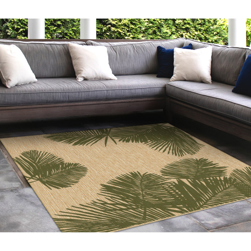 Tapis floral intérieur / extérieur Ashwin, Carré 7 pi 10 po