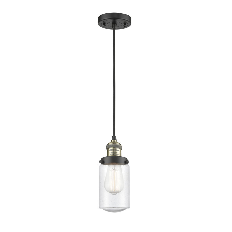 Luminaire suspendu 1 lumières scolaire single Saroyan, Grainé, Laiton antique noir, Ampoule non incluse