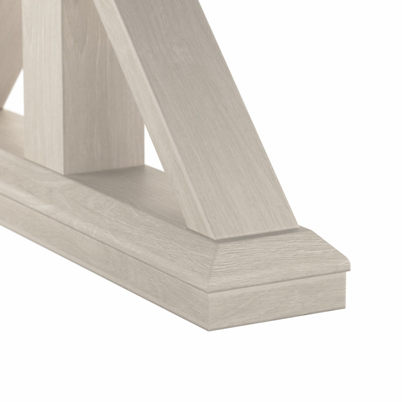 Ozro L-Shaped Writing Desk, Linen White Oak