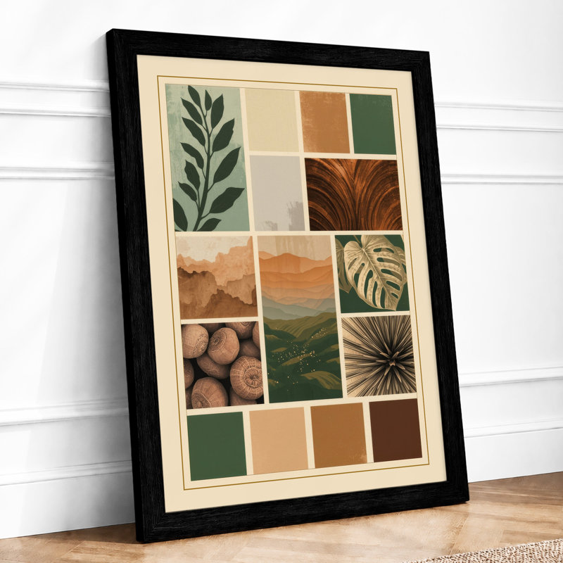 Nature's Palette Study Botanical - Framed Print, Black, A4 - 29.7 x 21.0 cm