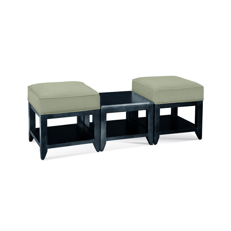 Elements Upholstered Cube Ottoman, Green Performance Fabric; 0851-54, Java
