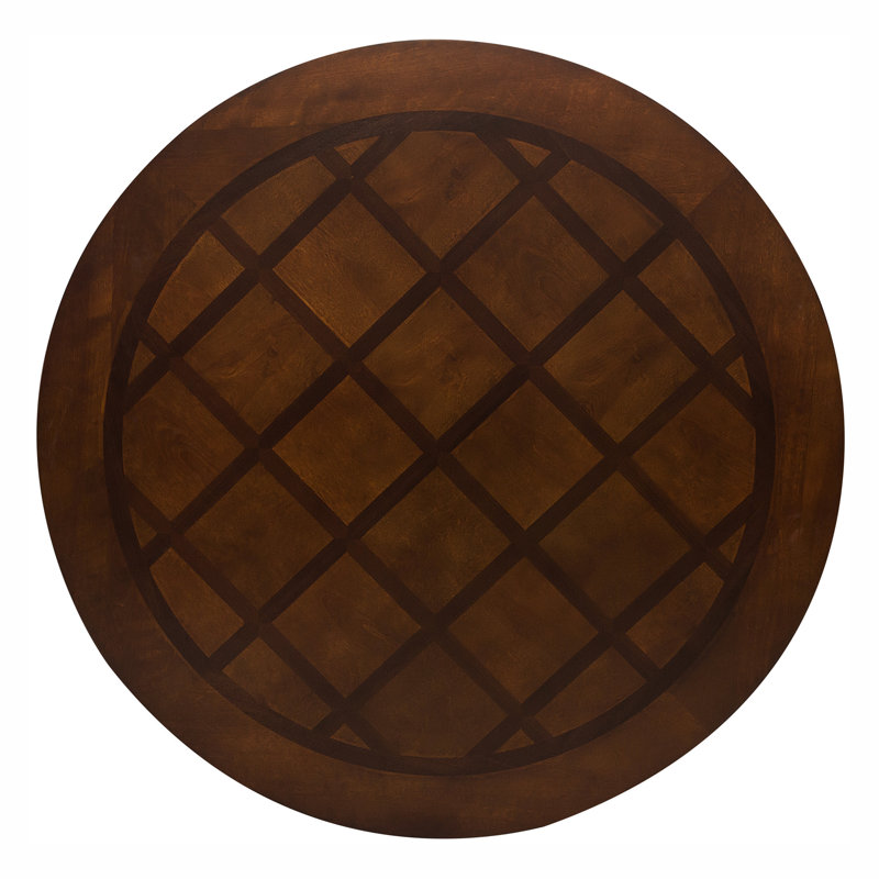 Traditional Dining Table 1Pc Cherry Finish Pedestal Base Round Table Dining Room Furniture