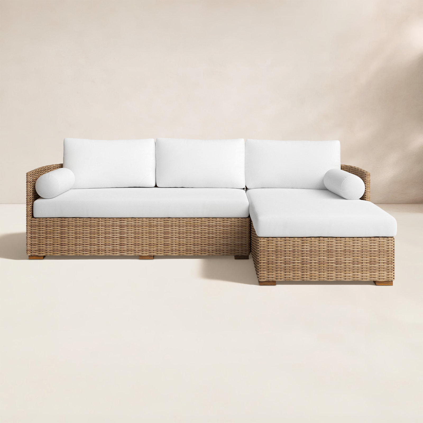 Maddie 100" Acacia Patio Sectional Set, Natural