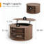 Table basse à plateau relevable 31,5 po avec compartiment de rangement dissimulé, table basse en noyer pour le salon-1059447587