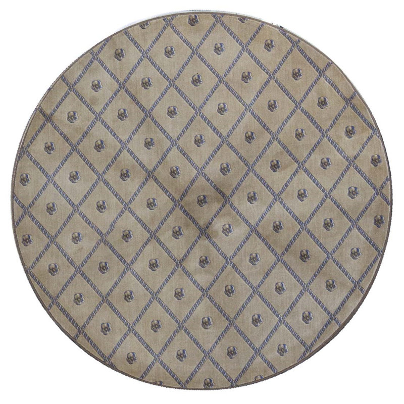 Hand-Knotted High-Quality Gold Round Area Rug