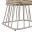 Chaise de salle à manger d'extérieur MP1 - Structure en acier beige et osier, capacité de poids de 300 lb, avec coussin