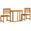 2 - Person Wood Patio Dining Set with Rectangular Table , Cushions Included
