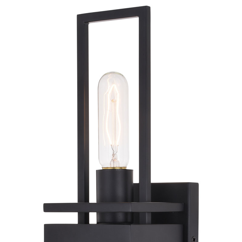 Aiden Steel Armed Sconce, Matte Black, 18.75" H x 4.75" W x 4.75" D