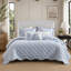 Ensemble de courtepointe réversible à motif floral 4 pièces pour lit double/queen avec coussin décoratif 229 x 229 cm-135278204