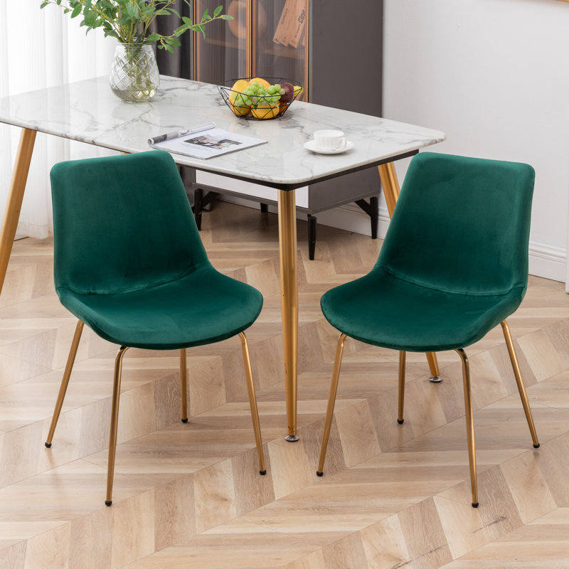 Jesamine Velvet Upholstery Dining Chair, Green