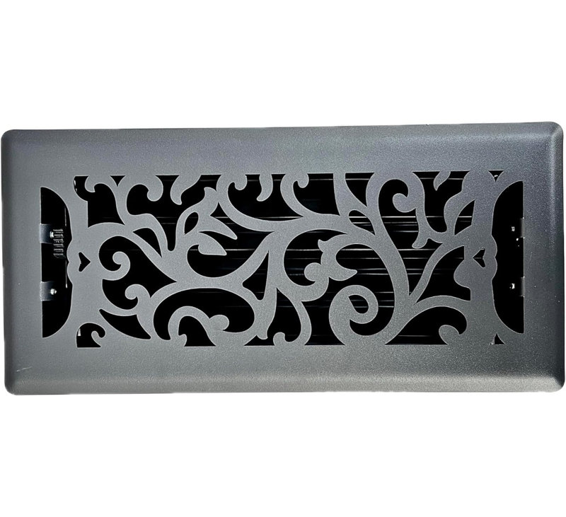 Sierra avec motif floral gris graphite, H 4 po x l 10 po x P 2,5 po, Gris granite