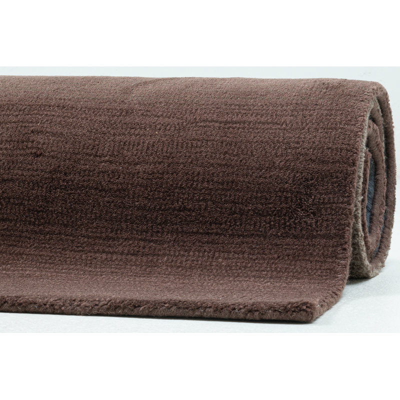 Handmade Rug Made Of Wool In Brown, Rectangular 70 x 140 cm