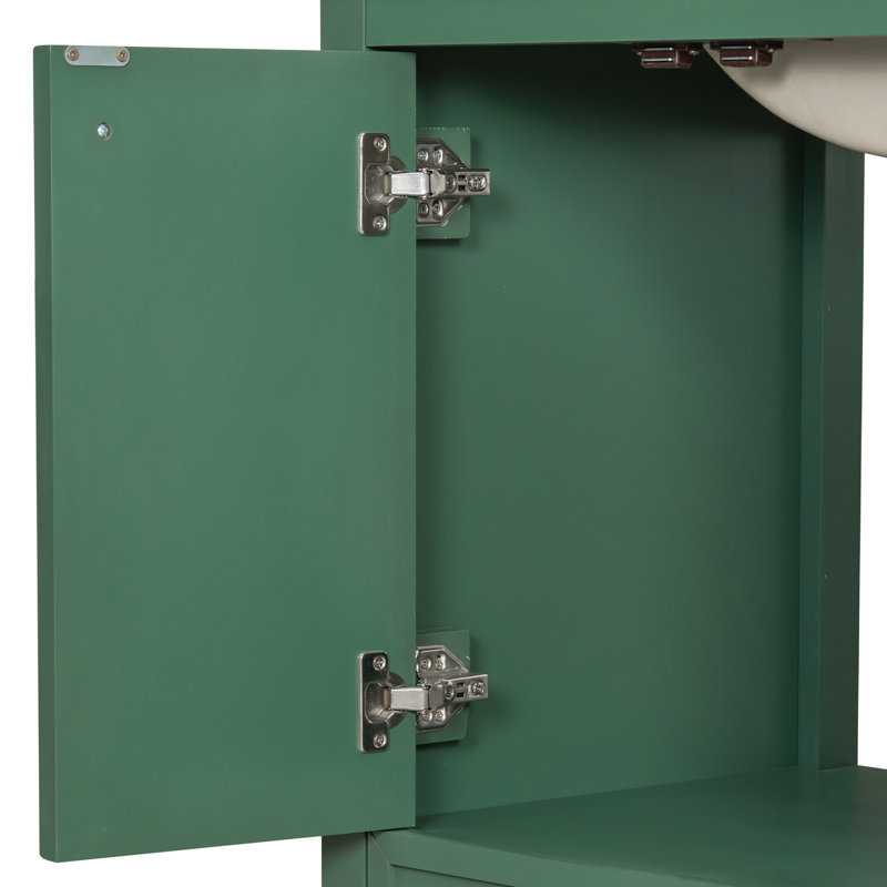 Meuble-lavabo 36 po avec lavabo en céramique, Vert