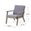 Ensemble de 2 fauteuils club d'extérieur en bois avec coussins