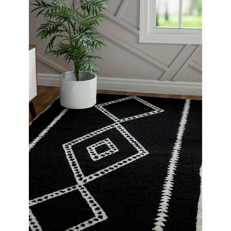 Tapis noir Manvil, Rectangle 9 pi 10 po x 12 pi 10 po