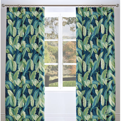 Sharptown Antique Leaf Tab Top Room Darkening Curtains