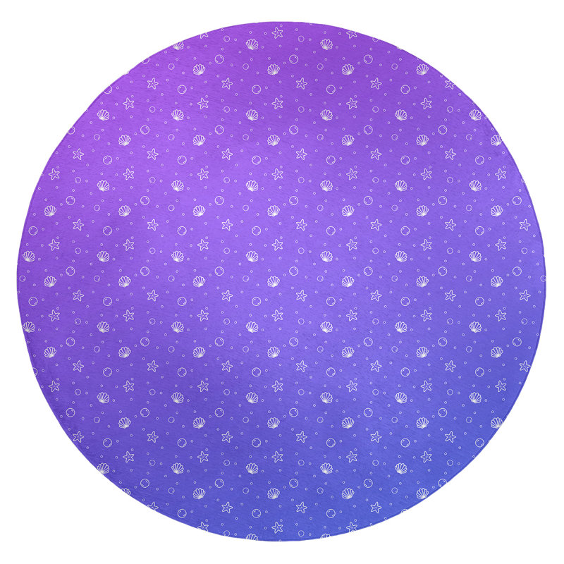 Tapis de zone mauve coquillage, Rond 5 pi