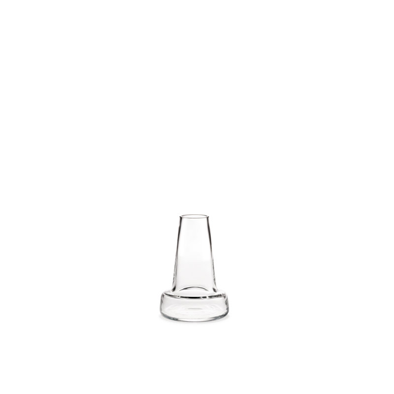 Flora Handmade Glass Table Vase, Clear, 9.4" H x 6.7" W x 6.7" D