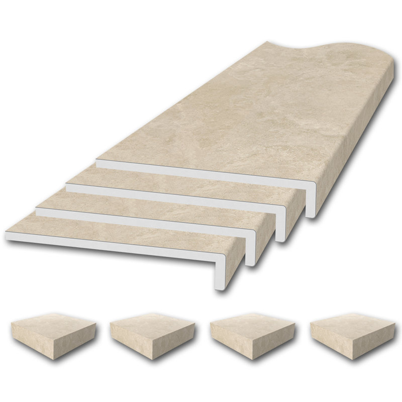 Ensemble de garniture de rebord de fenêtre FlexStone en travertin crème, Crème travertin