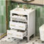 Ensemble de meuble-lavabo simple 24 po avec lavabo en céramique, ensemble de meuble-lavabo autoportant avec 3 tiroirs, cadre en bois massif, blanc-740596125