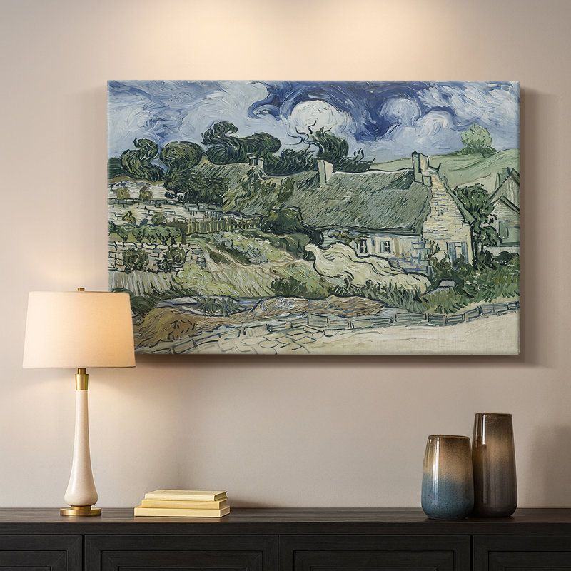 Chaumières à Cordeville-Vincent van Gogh-Toile tendue avec châssis-1890, 40 x 60