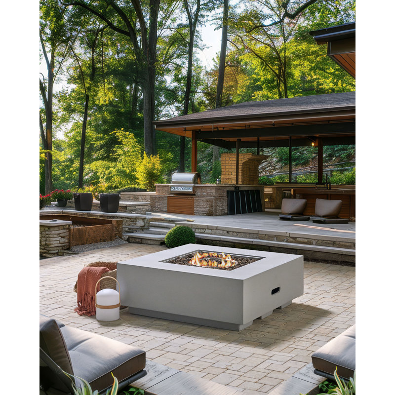 Square Concrete Propane Fire Pit