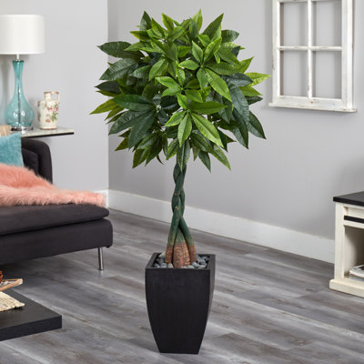 60'' Faux Foliage Tree in Stone Planter