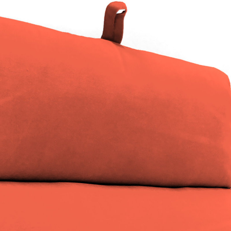 Sunbrella 72" x 22" Outdoor Chaise Lounge Cushion with Ties and Loop, Canvas Melon